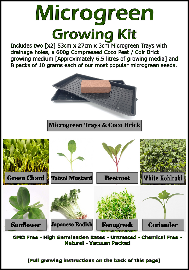 Microgreen Growing Kit incl Seeds, Growing Tray & Growing Medium