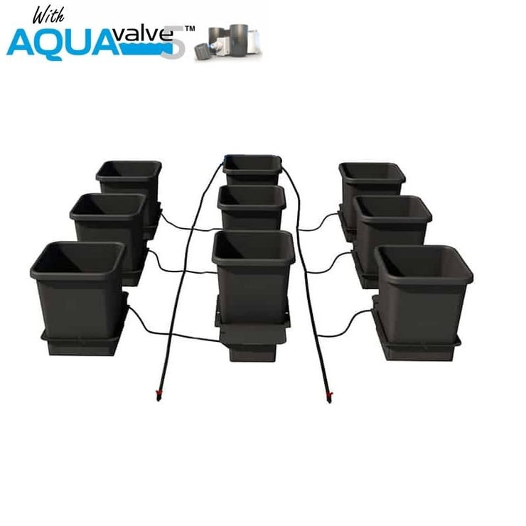 Autopot 9 Pot System AQUAValve5 with 15L Pots without Tank - Hydroponic Systems