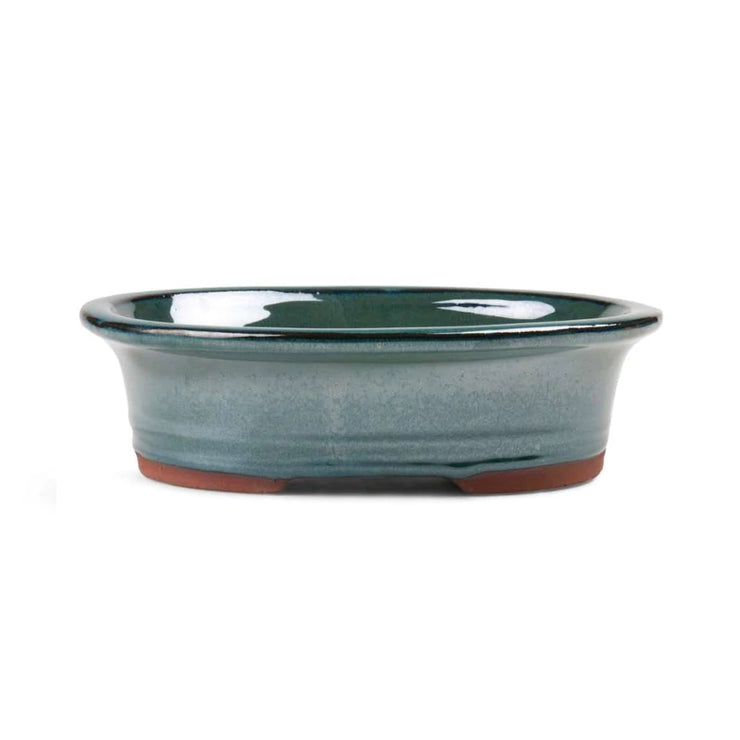 26 x 20 x 8cm - Glazed Bonsai Container - Moss Green
