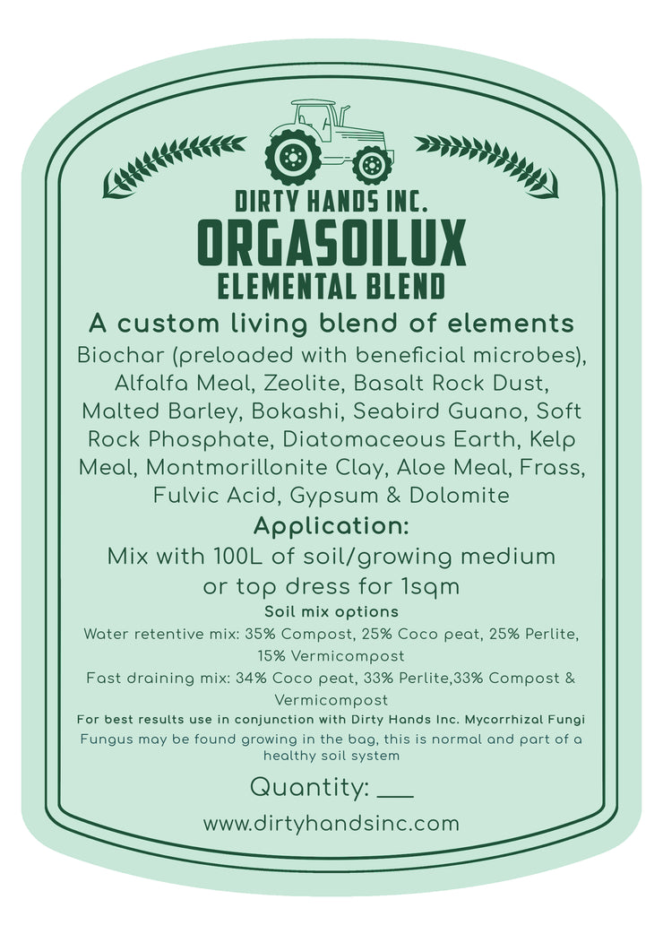 Dirty Hands Inc Elemental Blend - Mineral & Nutrient Pack 10L - Hydroponic / Soil Growing medium