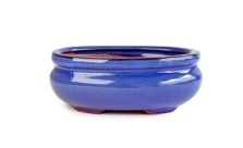 14 x 11 x 4 - Glazed Bonsai Pot - Midnight Blue