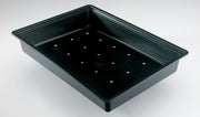 Large Flat Black Plastic Reuseable Seed Tray / Microgreen Tray (with holes) 48cm x 35cm x 7cm
