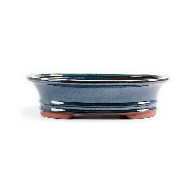 20 x 17 x 6cm - Glazed Bonsai Container - Dark   Blue