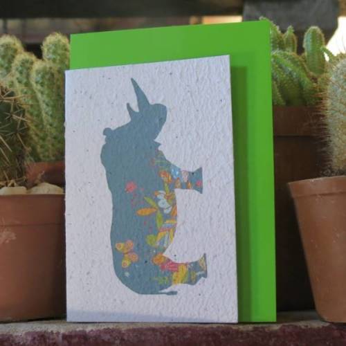 Growing Paper - Greeting Card - Rhino