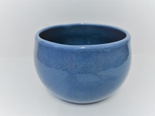 Pastel Blue Glazed Ceramic Round Bowl