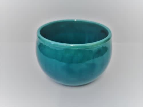 Aqua Glazed Ceramic Round Bowl