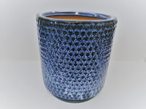 Falling Black Glazed Ceramic Round Vase
