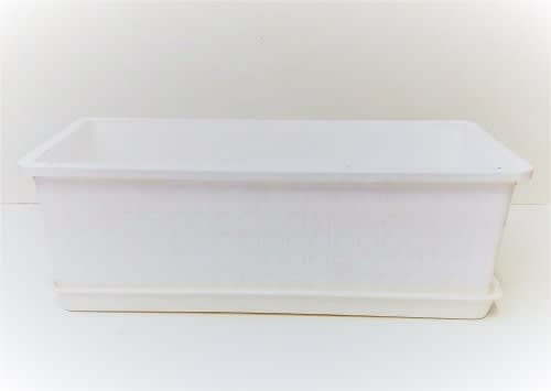 White Plastic Rectangular Pot