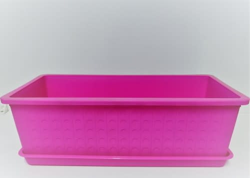 Pink Plastic Rectangular Pot