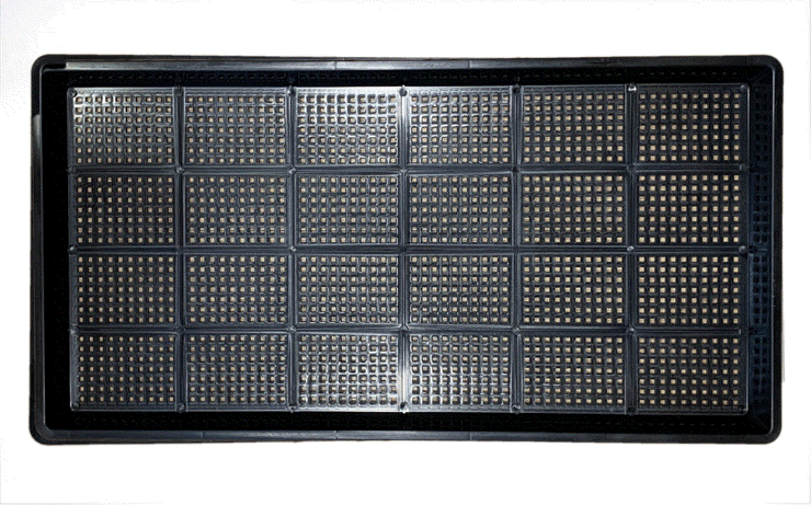 3cm Flat Black Plastic Reuseable Seed Tray / Microgreen Trays 53cm x 27cm x 3cm