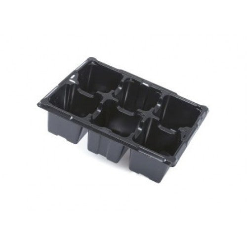 5 Pack - 6 Cell Black Plastic Reuseable Seed Trays