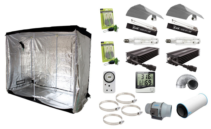 Grow Tent Combo - The Serious Grower - 240 x 120 Tent, HPS & MH Lighting & More - Hydroponic Grow Room