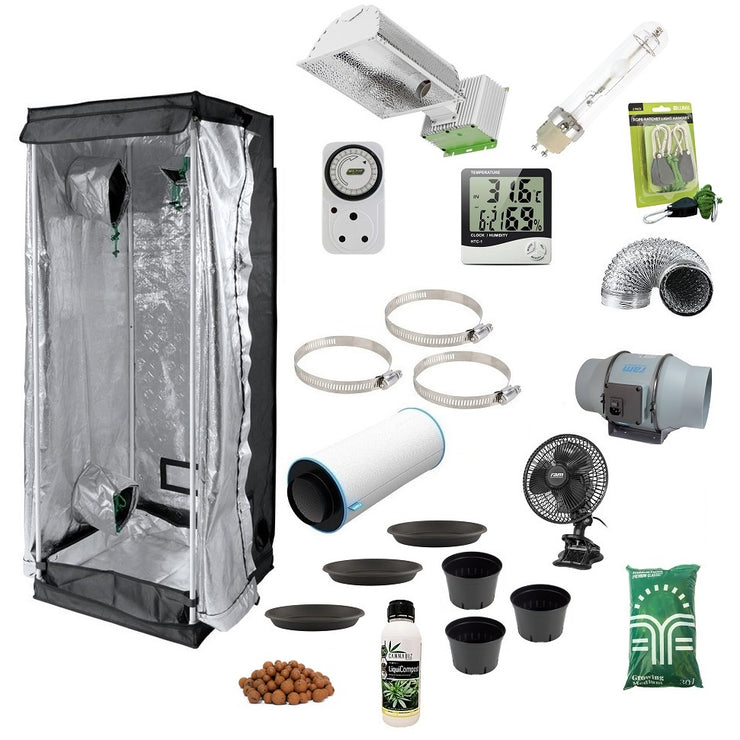 Grow Tent Combo - 60 x 60 Tent, Lumii Solar 315W, Soil Growing System - Hydroponic Grow Room
