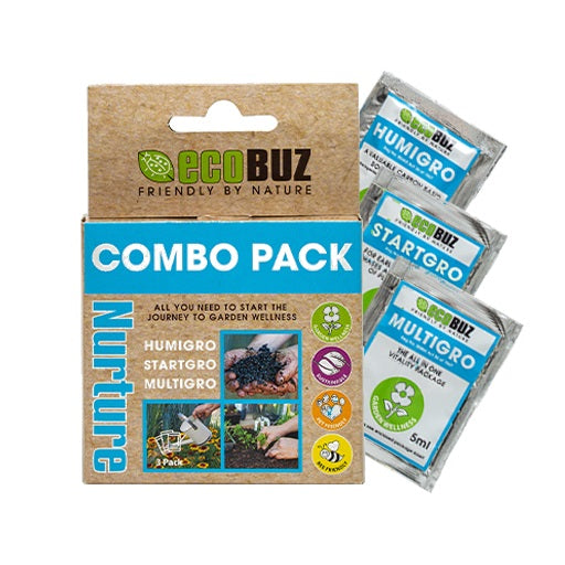 EcoBuz Combo Pack - Humigro, Startgro, Multigro - Hydroponic & Soil Nutrients