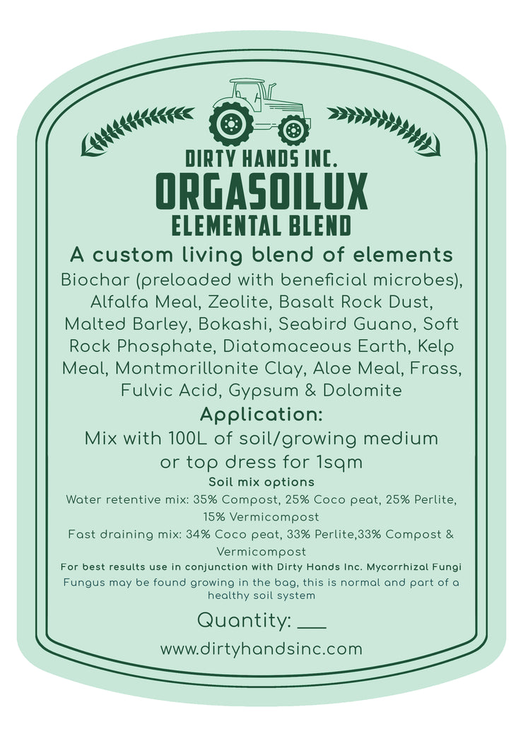 Dirty Hands Inc Elemental Blend - Mineral & Nutrient Pack 10L - Hydroponic / Soil Growing medium
