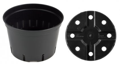 Black Round Pots with drainage holes & side slits - Hydroponic / Soil Pots