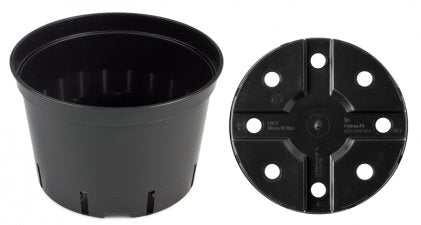plant pot with holes in sides Black Round Pots with drainage holes & side slits