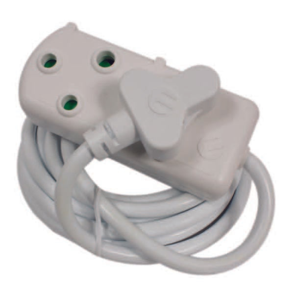Ellies White Heavy Duty Extension Lead 5m (16Amp) - Hydroponic Accessories