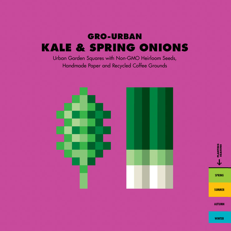 Gro-Urban - Square Foot Gardening Squares - Spring Onion & Kale Kit - Companion Planting