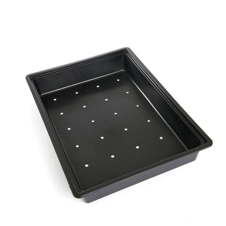 Large Flat Black Plastic Reuseable Seed Tray / Microgreen Tray (with holes) 48cm x 35cm x 7cm