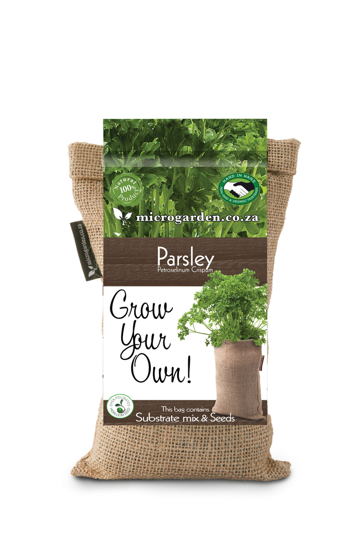 Microgarden Grow Bag, Growing Substrate and Parsley herb seeds