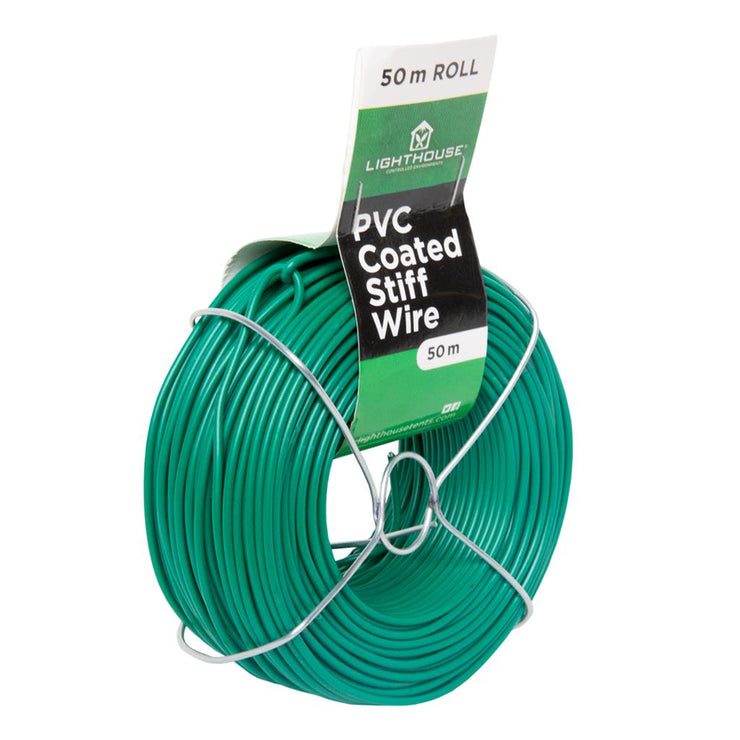 LightHouse Garden PVC Coated Stiff Wire - 1.2mm x 50m - Hydroponic Growing Accessories