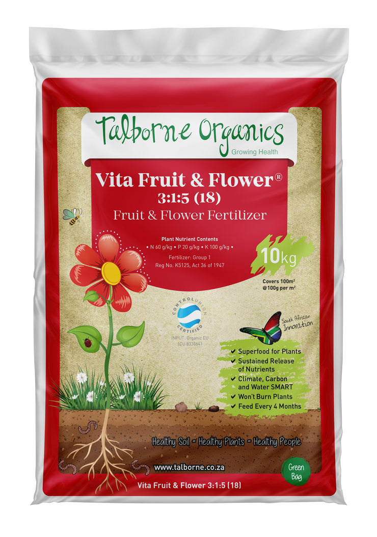 Talborne Organics - Vita Fruit & Flower 3:1:5 (18) Flowering, Fruit & Container Organic Fertilizer