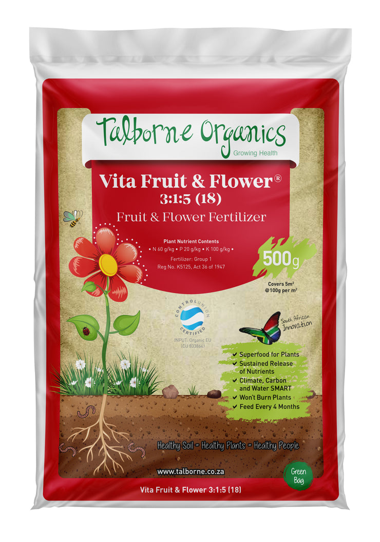 Talborne Organics - Vita Fruit & Flower 3:1:5 (18) Flowering, Fruit & Container Organic Fertilizer