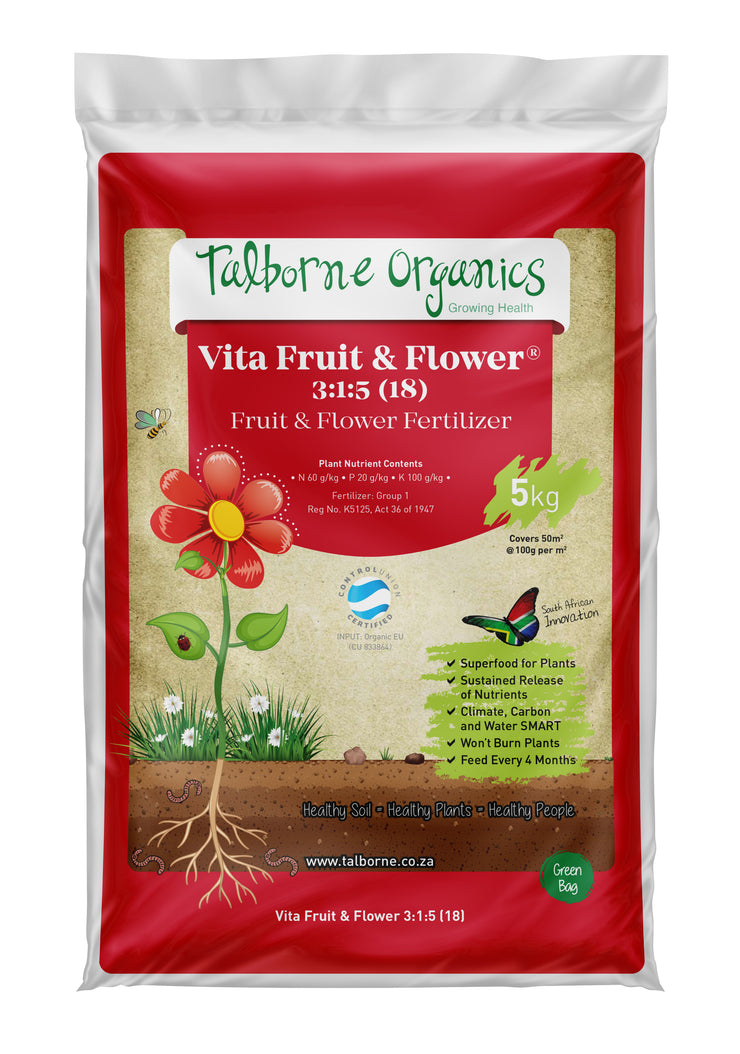 Talborne Organics - Vita Fruit & Flower 3:1:5 (18) Flowering, Fruit & Container Organic Fertilizer