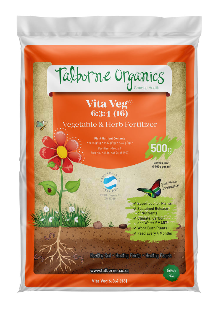 Talborne Organics - Vita Veg 6:3:4 (16) Vegetables, Herbs & Berries Organic Fertilizer