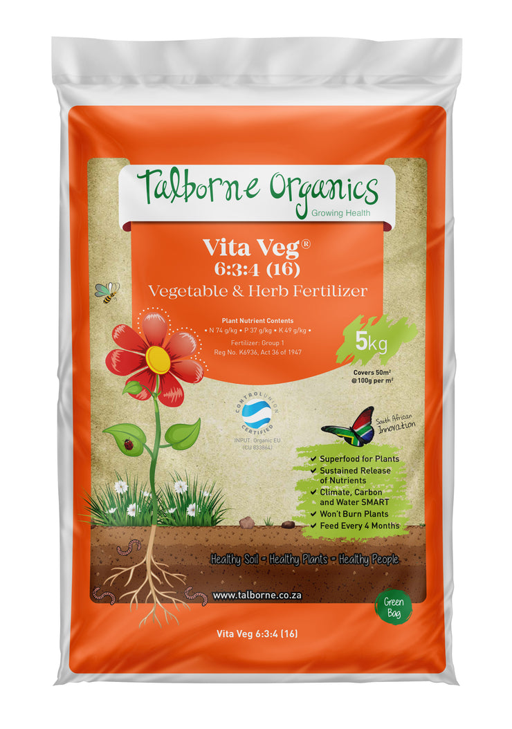 Talborne Organics - Vita Veg 6:3:4 (16) Vegetables, Herbs & Berries Organic Fertilizer