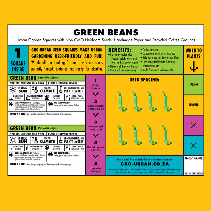 Gro-Urban - Square Foot Gardening Squares - Green Beans